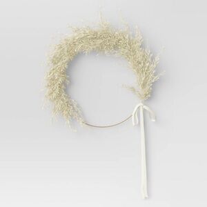 NWT threshold ring faux pampas grass wreath 22”